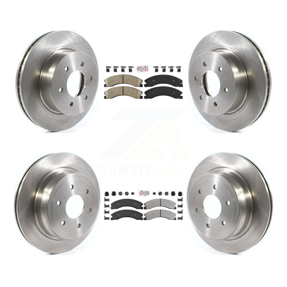 Front Ceramic Rear Semi-Metallic Pad & Disc Brake Rotor Kit For 2016-2024 Nissan TITAN XD K8A-106914