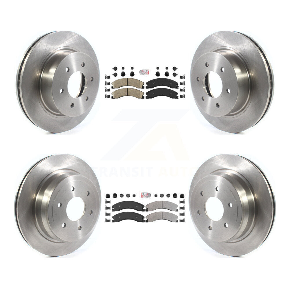 Front Ceramic Rear Semi-Metallic Pad & Disc Brake Rotor Kit For 2016-2024 Nissan TITAN XD K8A-106916
