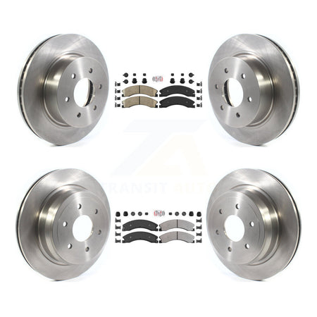 Front Ceramic Rear Semi-Metallic Pad & Disc Brake Rotor Kit For 2016-2024 Nissan TITAN XD K8A-106916