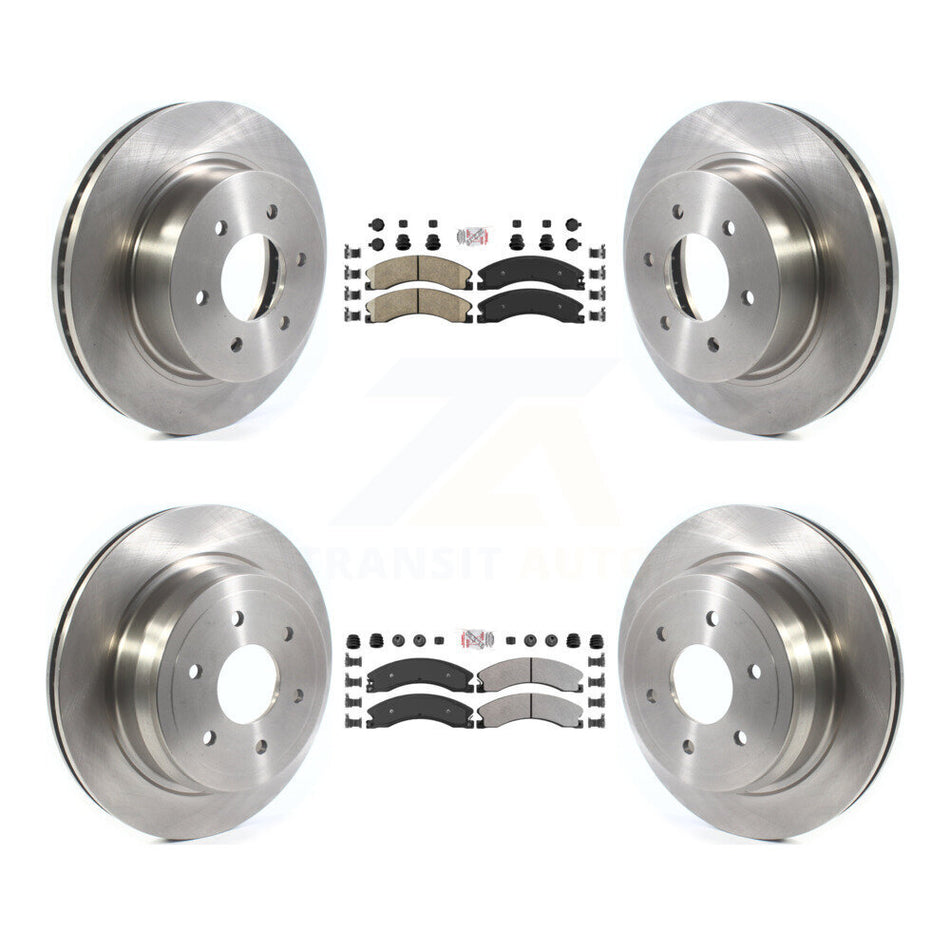 Front Ceramic Rear Semi-Metallic Pad & Disc Brake Rotor Kit For 2016-2024 Nissan TITAN XD K8A-106916
