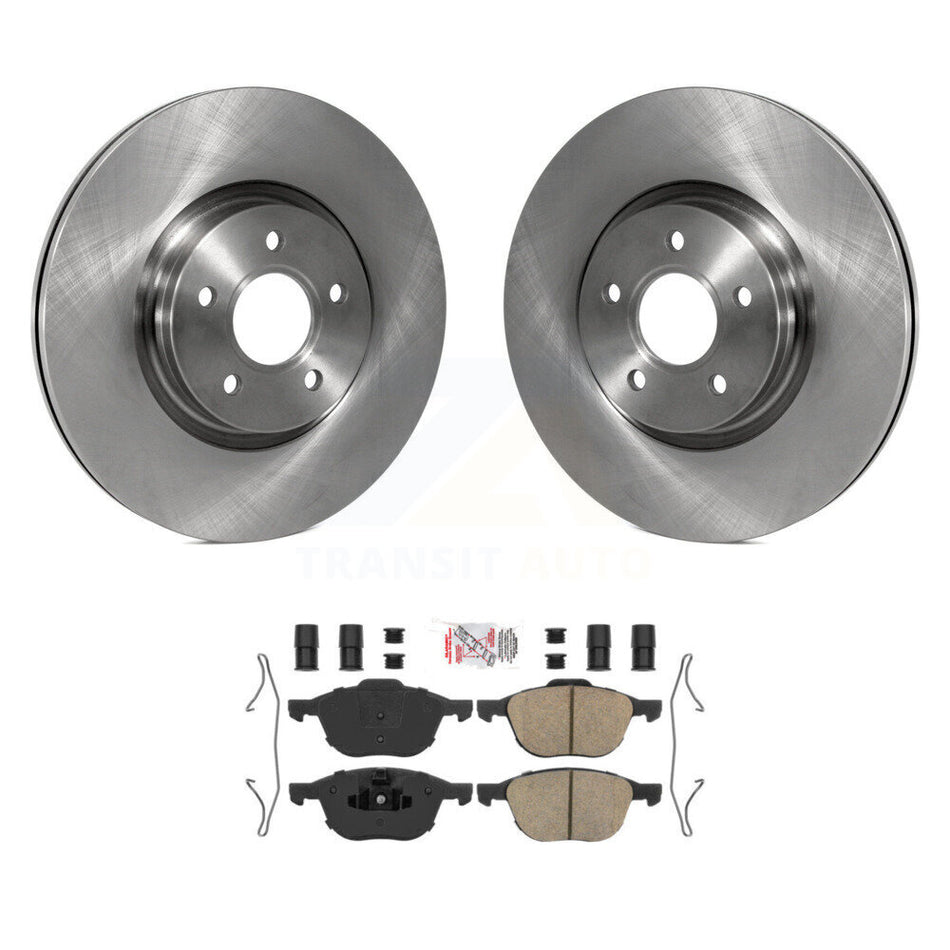 Front Disc Brake Rotors & Ceramic Pad Kit For 2014 Ford Transit Connect 104.8" wheel base K8A-107004