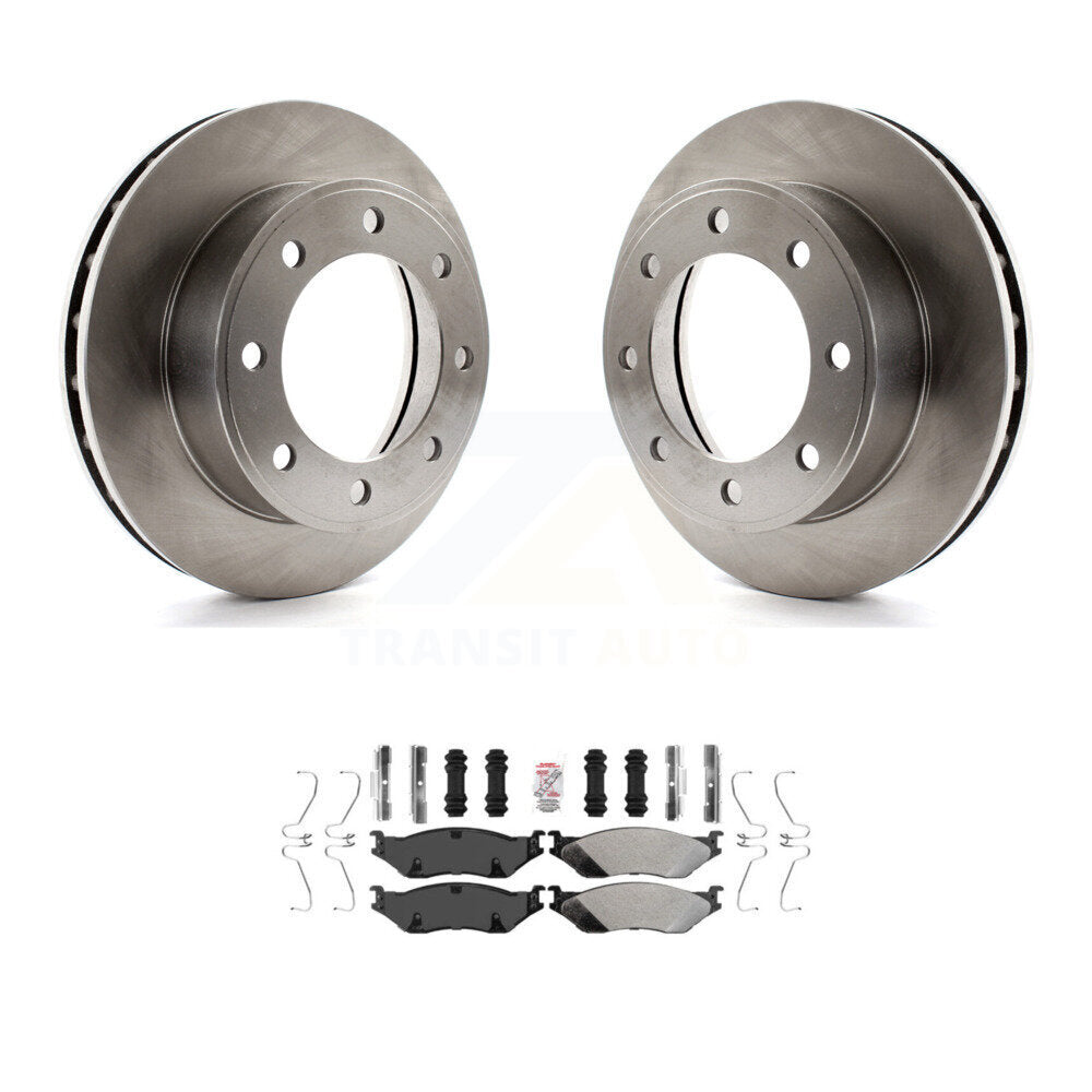 Front Disc Brake Rotors And Semi-Metallic Pads Kit For 1999 Ford F-450 Super Duty F-550 K8A-107017
