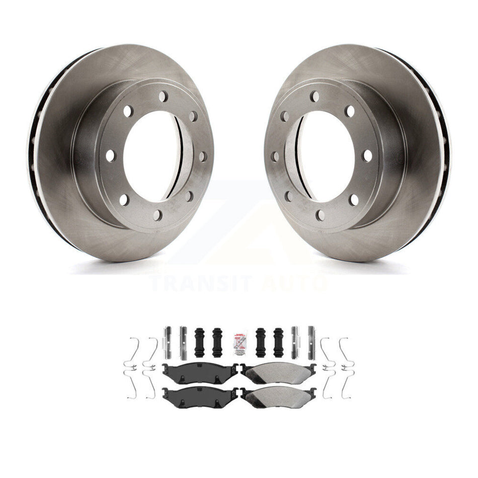Front Disc Brake Rotors And Semi-Metallic Pads Kit For 1999 Ford F-450 Super Duty F-550 K8A-107017