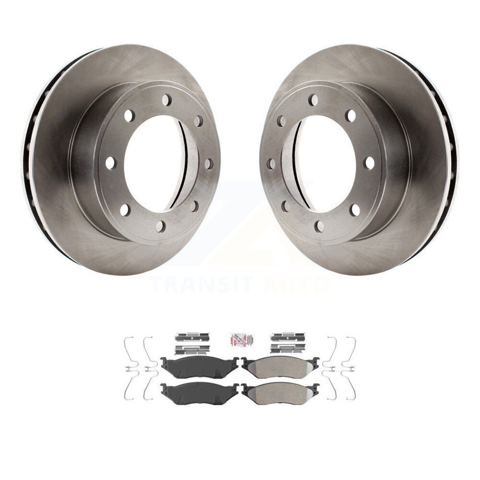 Front Disc Brake Rotors And Semi-Metallic Pads Kit For 1999 Ford F-450 Super Duty F-550 K8A-107018