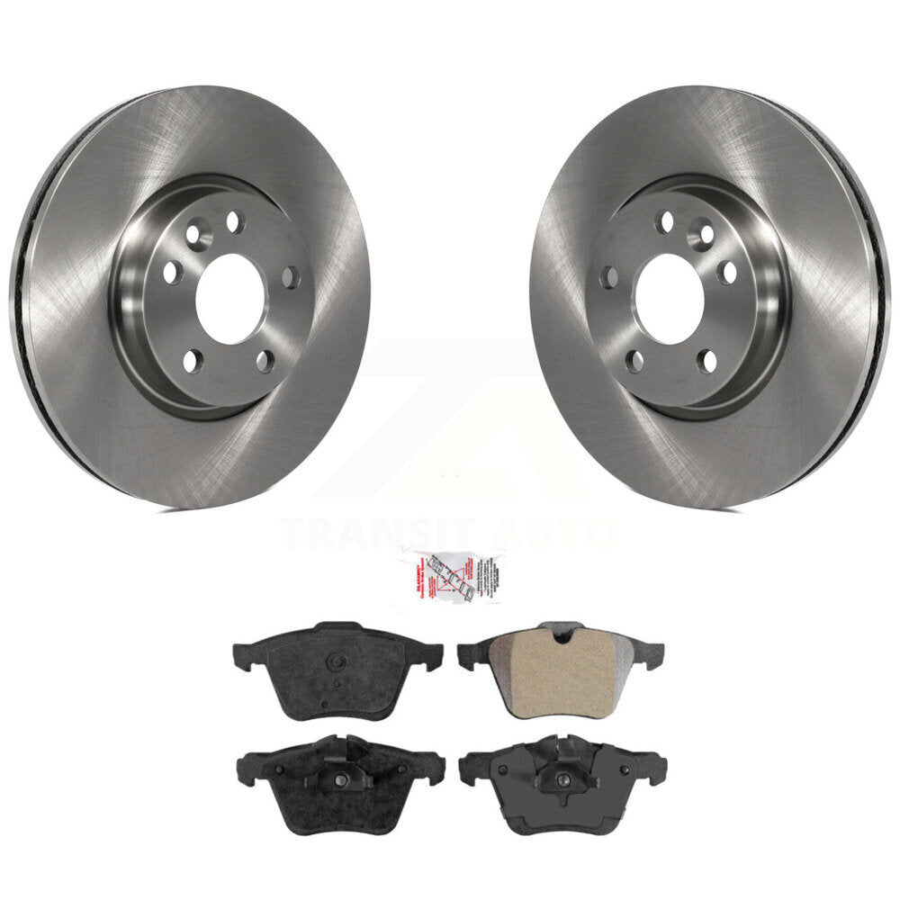 Front Brake Rotors Semi-Metallic Pad Kit For 08 Volvo V70 With 300mm Diameter Rotor K8A-107099