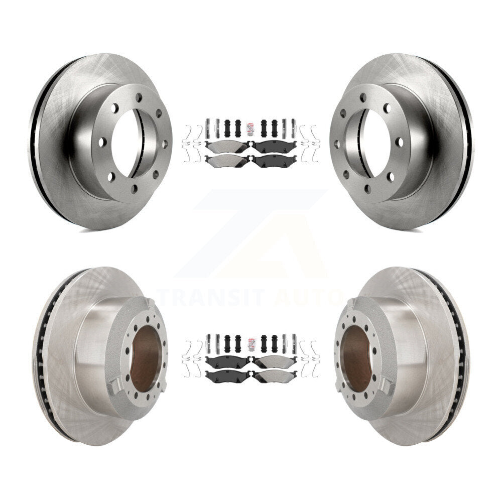 Front Rear Semi-Metallic Pad Brake Rotors Kit For Ford F-450 Super Duty With 8 Lug Wheels K8A-107135