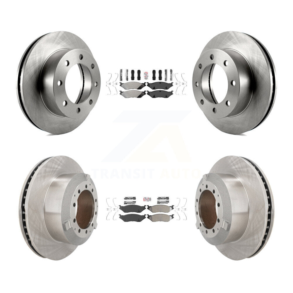 Front Rear Semi-Metallic Pad Brake Rotors Kit For Ford F-450 Super Duty With 8 Lug Wheels K8A-107136