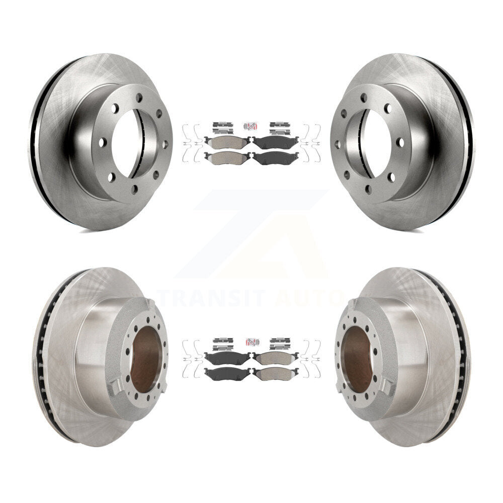 Front Rear Semi-Metallic Pad Brake Rotors Kit For Ford F-450 Super Duty With 8 Lug Wheels K8A-107138