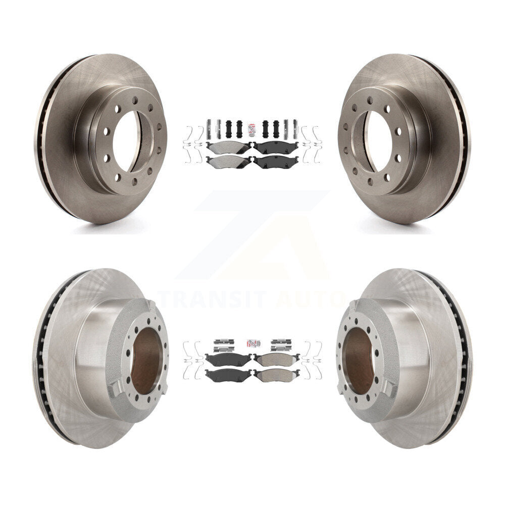 Front Rear Semi-Metallic Pad Brake Rotors Kit For Ford F-450 Super Duty F-550 CF500 CF600 K8A-107140