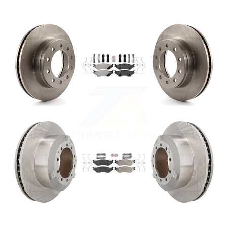 Front Rear Semi-Metallic Pad Brake Rotors Kit For Ford F-450 Super Duty F-550 CF500 CF600 K8A-107140