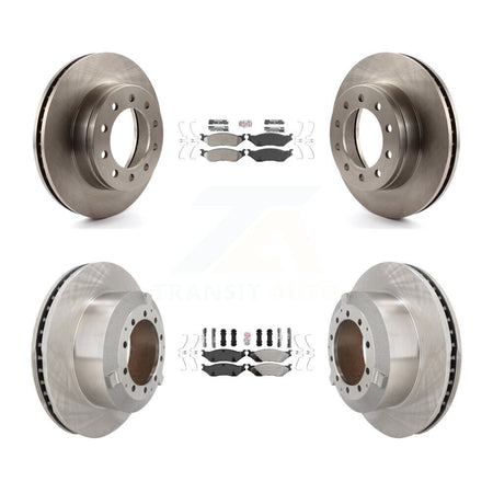 Front Rear Semi-Metallic Pad Brake Rotors Kit For Ford F-450 Super Duty F-550 CF500 CF600 K8A-107141