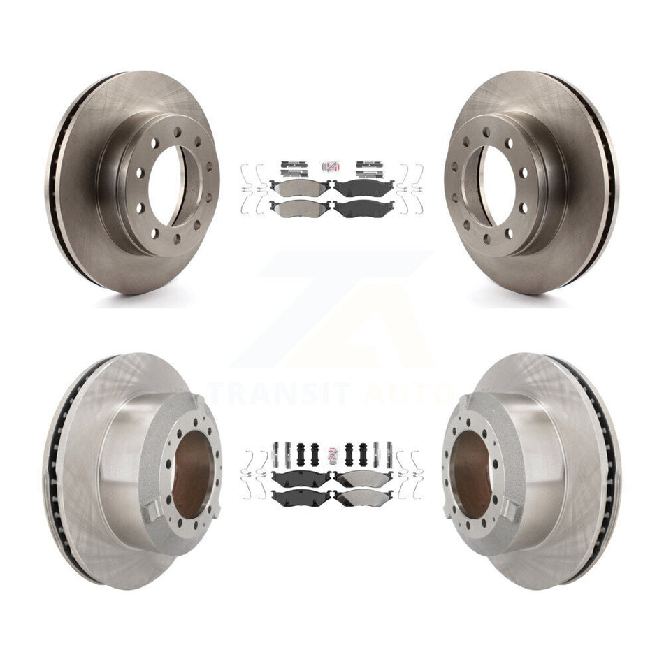 Front Rear Semi-Metallic Pad Brake Rotors Kit For Ford F-450 Super Duty F-550 CF500 CF600 K8A-107141