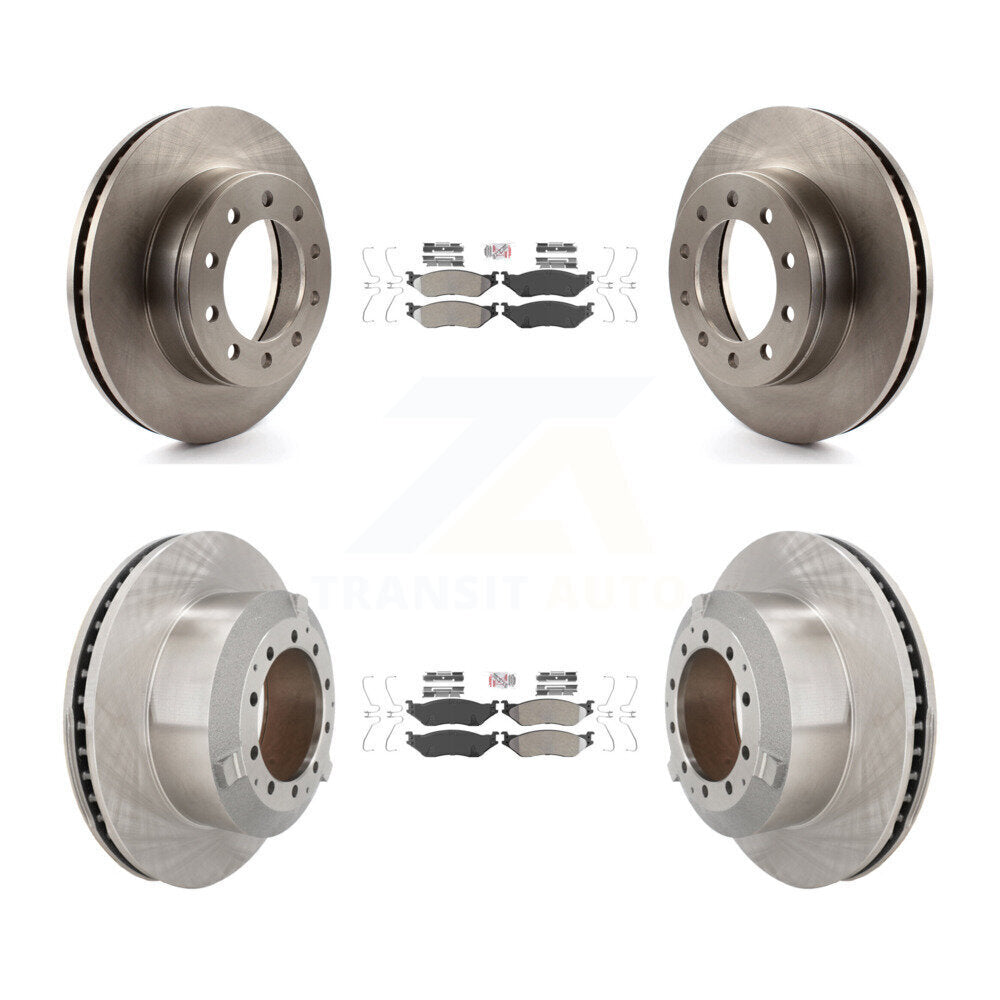 Front Rear Semi-Metallic Pad Brake Rotors Kit For Ford F-450 Super Duty F-550 CF500 CF600 K8A-107142