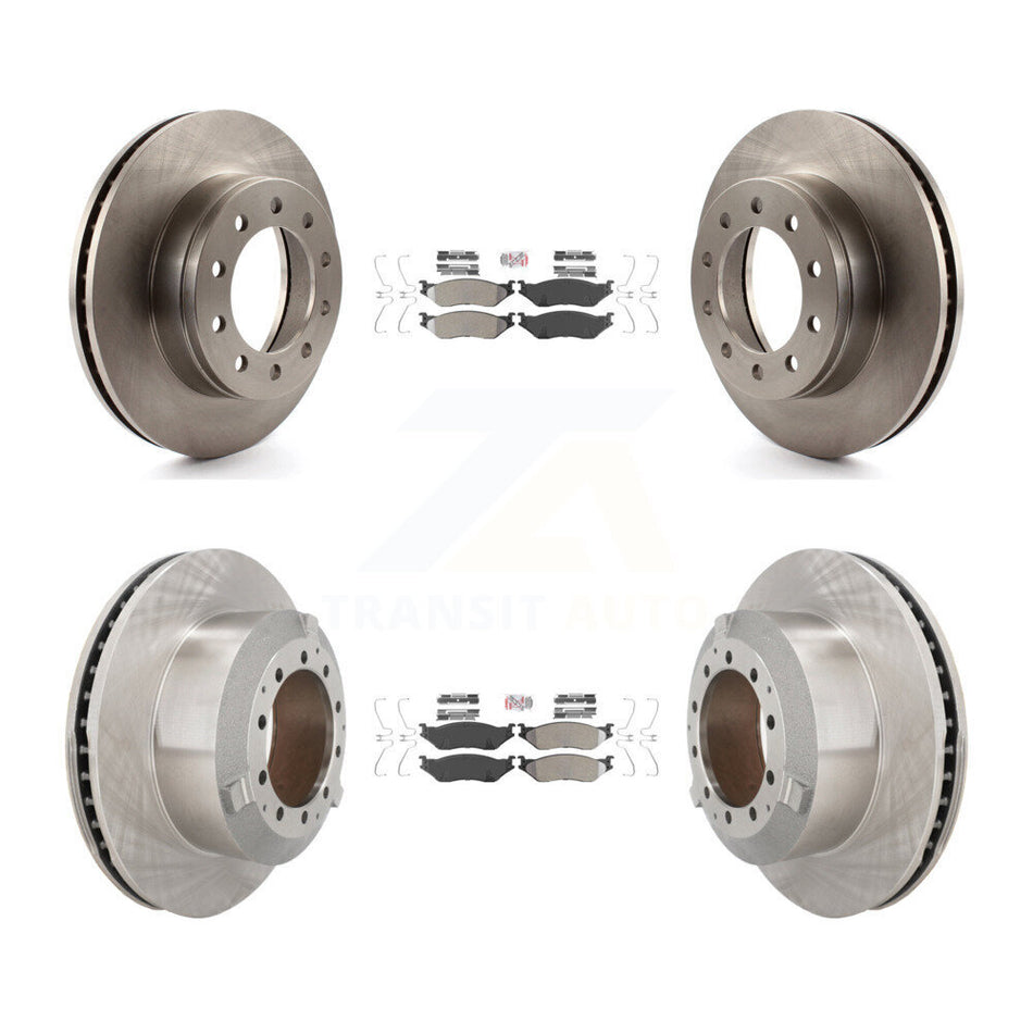 Front Rear Semi-Metallic Pad Brake Rotors Kit For Ford F-450 Super Duty F-550 CF500 CF600 K8A-107142