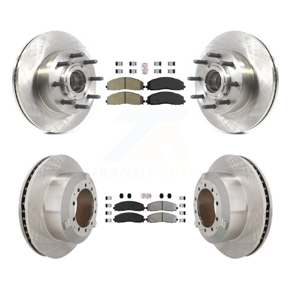 Front Rear Semi-Metallic Pad Disc Brake Rotors Hub Assembly Kit For Ford F-350 Super Duty K8A-107186