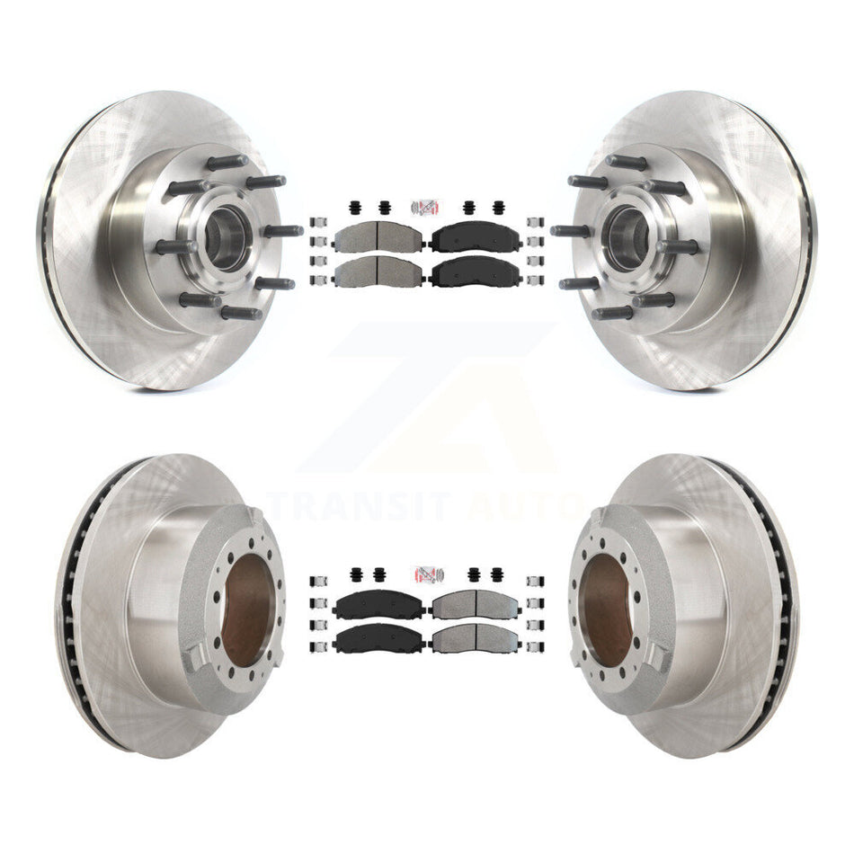 Front Rear Semi-Metallic Pad Disc Brake Rotors Hub Assembly Kit For Ford F-350 Super Duty K8A-107187