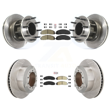 Front Rear Semi-Metallic Pad Disc Brake Rotors Hub Assembly Kit For Ford F-350 Super Duty K8A-107188