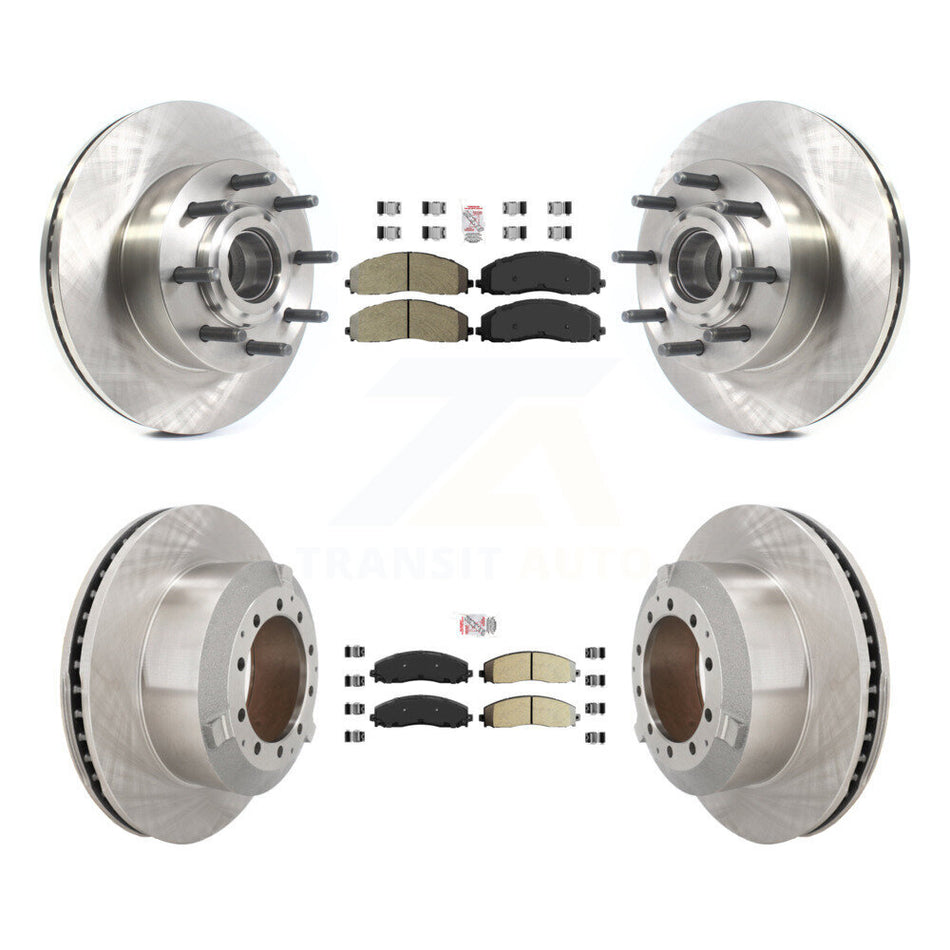 Front Rear Semi-Metallic Pad Disc Brake Rotors Hub Assembly Kit For Ford F-350 Super Duty K8A-107190