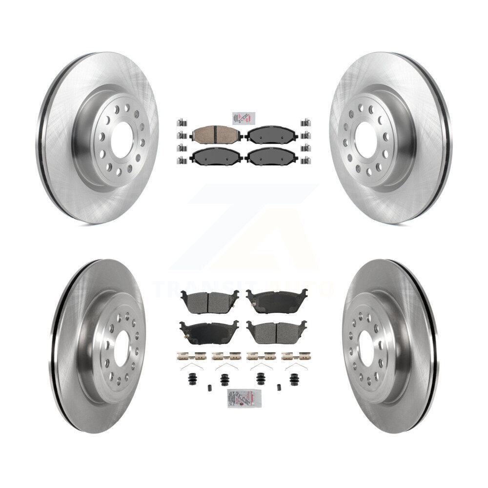 Front Ceramic Rear Semi-Metallic Pads And Disc Brake Rotors Kit For Ram 1500 K8A-107256