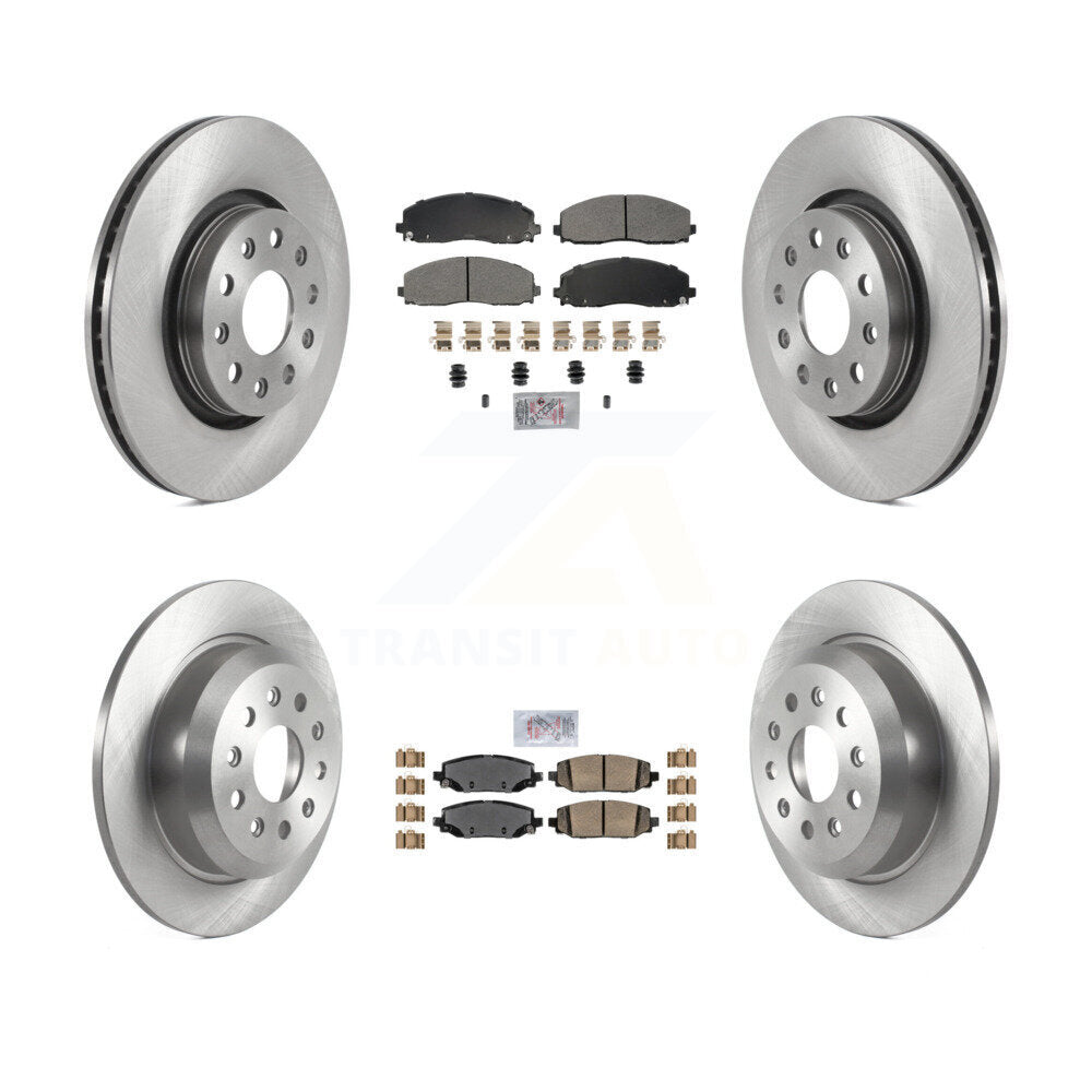 Front Semi-Metallic Rear Ceramic Pad Brake Rotors Kit For 2018-2020 Jeep Wrangler Rubicon K8A-107260
