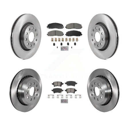 Front Semi-Metallic Rear Ceramic Pad & Disc Brake Rotors Kit For 2020-2023 Jeep Gladiator K8A-107264