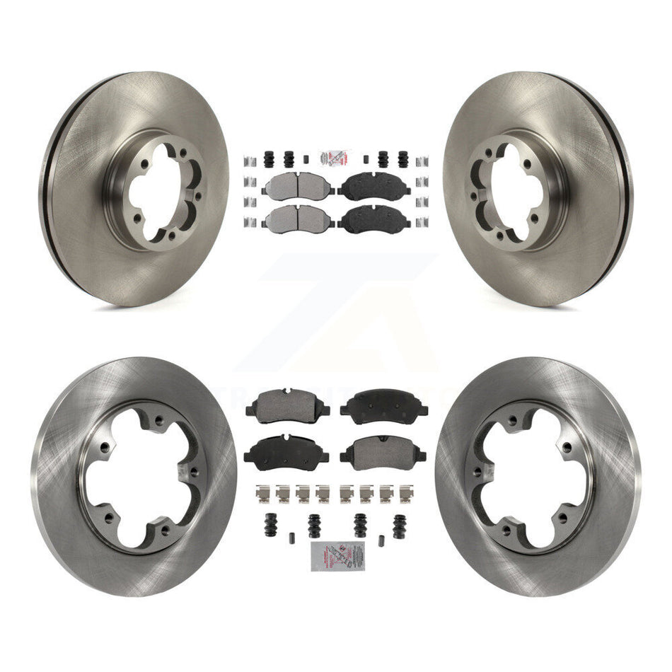 Front Rear Semi-Metallic Pad Brake Rotor Kit For 16 Ford Transit-350 HD With 5 Lug Wheels K8A-107273