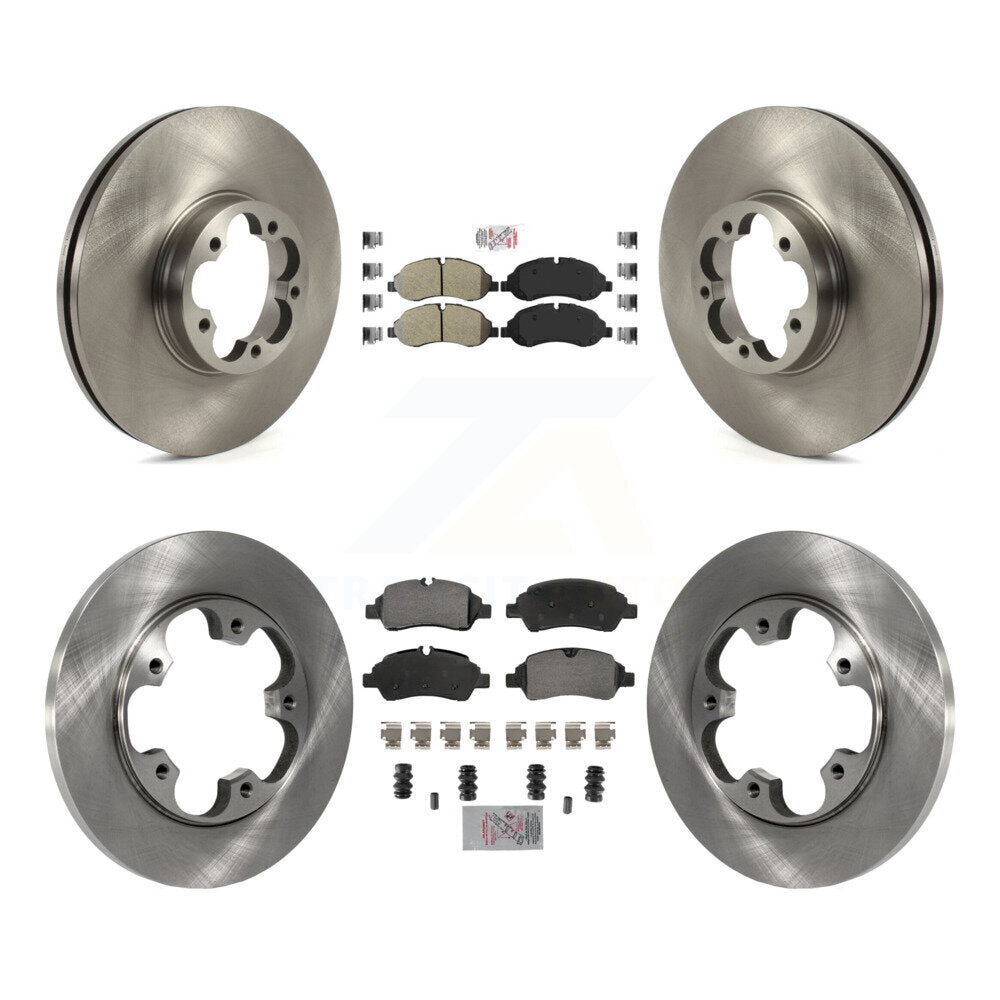 Front Rear Semi-Metallic Pad Brake Rotor Kit For 16 Ford Transit-350 HD With 5 Lug Wheels K8A-107274