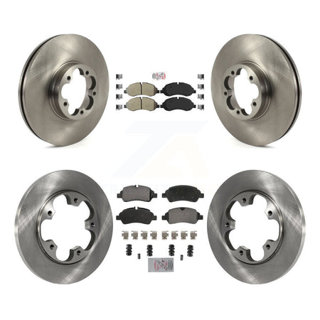 Front Rear Semi-Metallic Pad Brake Rotor Kit For 16 Ford Transit-350 HD With 5 Lug Wheels K8A-107274