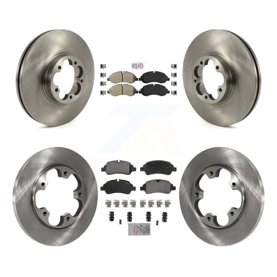 Front Rear Semi-Metallic Pad Brake Rotor Kit For 16 Ford Transit-350 HD With 5 Lug Wheels K8A-107274