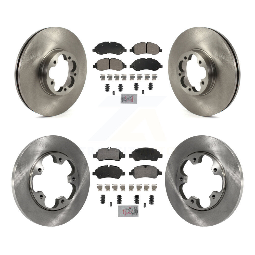 Front Rear Semi-Metallic Pad Brake Rotor Kit For 16 Ford Transit-350 HD With 5 Lug Wheels K8A-107275