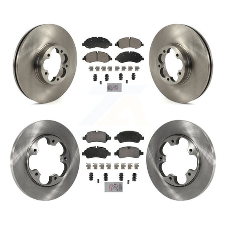 Front Rear Semi-Metallic Pad Brake Rotor Kit For 16 Ford Transit-350 HD With 5 Lug Wheels K8A-107275