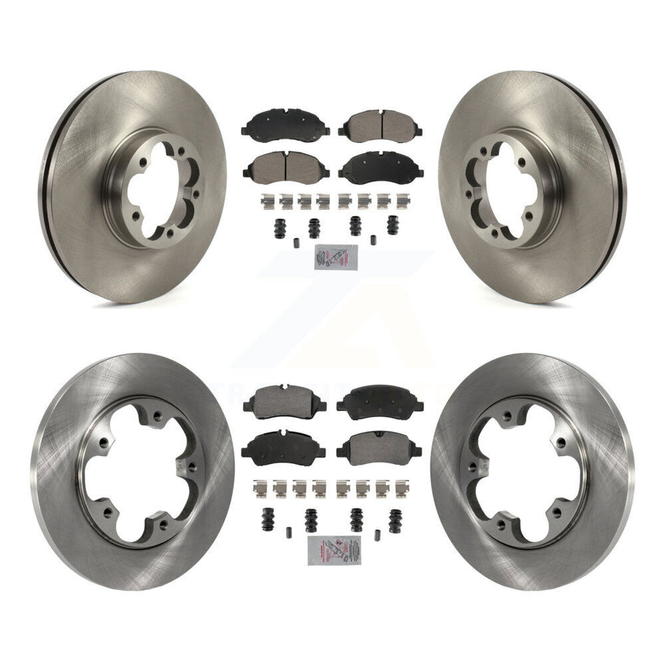 Front Rear Semi-Metallic Pad Brake Rotor Kit For 16 Ford Transit-350 HD With 5 Lug Wheels K8A-107275