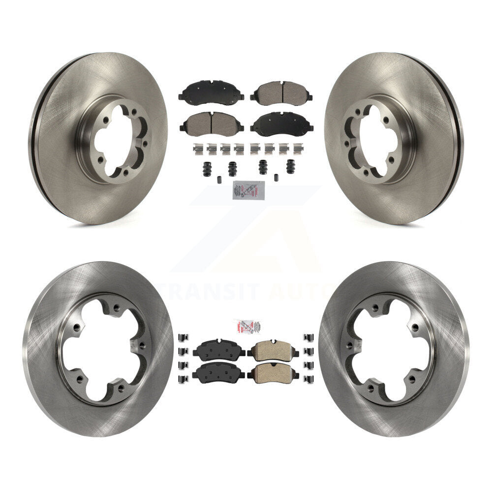 Front Rear Semi-Metallic Pad Brake Rotor Kit For 16 Ford Transit-350 HD With 5 Lug Wheels K8A-107277