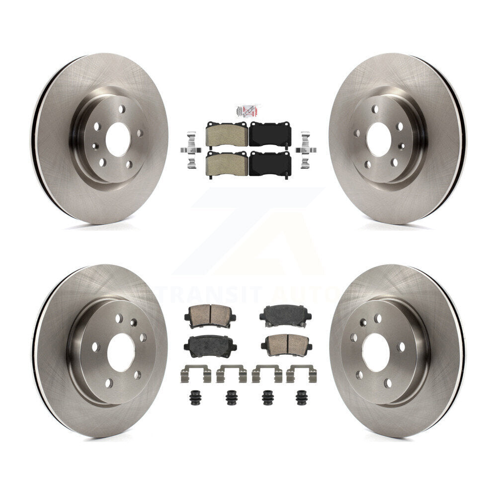 Front Semi-Metallic Rear Ceramic Pads And Disc Brake Rotors Kit For Cadillac XTS K8A-107278