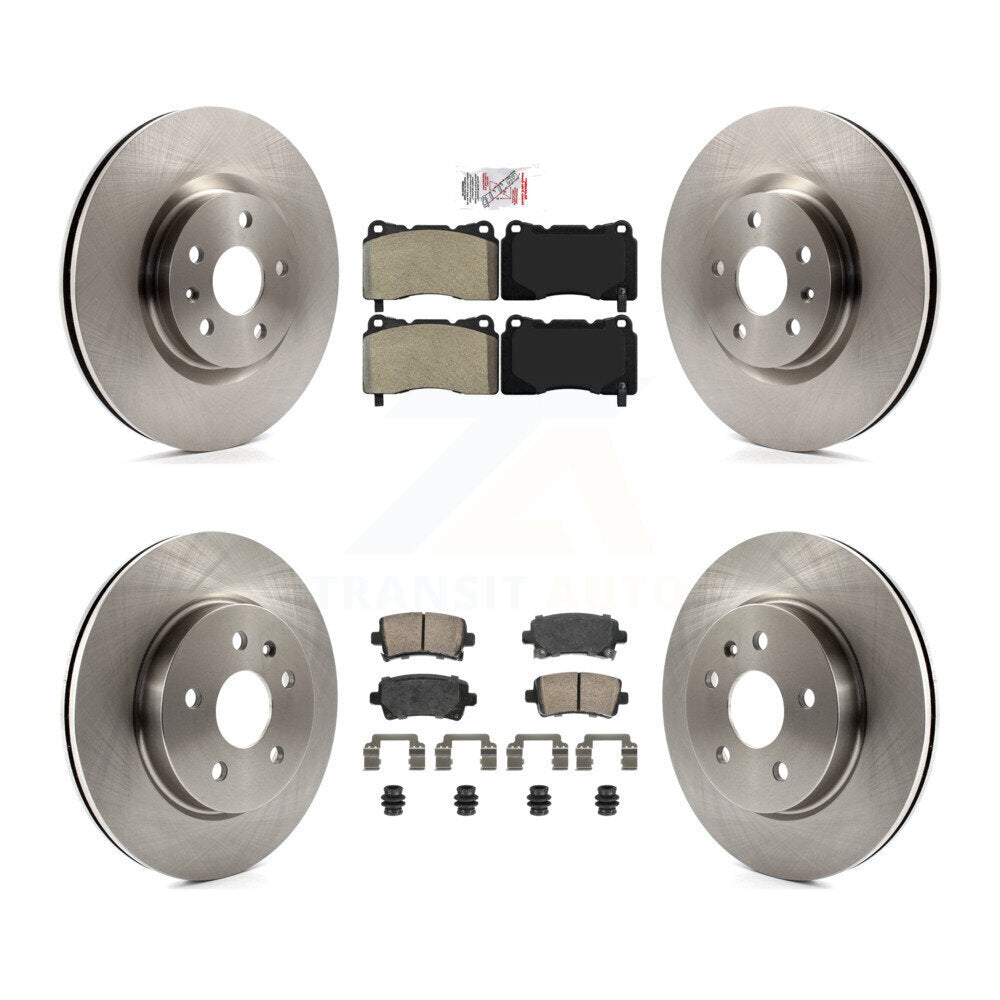 Front Semi-Metallic Rear Ceramic Pads And Disc Brake Rotors Kit For Cadillac XTS K8A-107279
