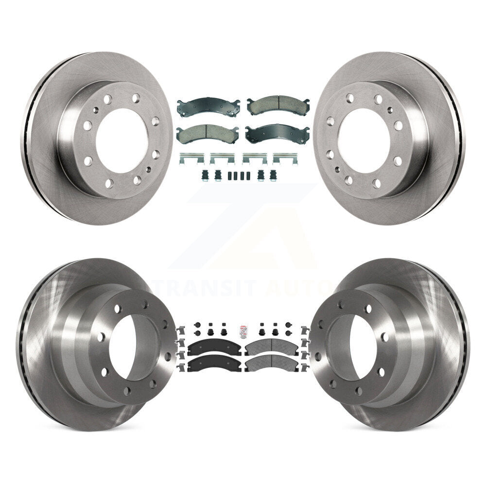 Front Ceramic Rear Semi-Metallic Pad Disc Brake Rotors Kit For Chevrolet Express 4500 GMC K8A-107311