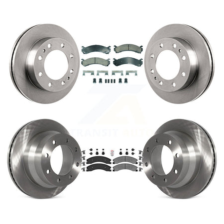 Front Ceramic Rear Semi-Metallic Pad Disc Brake Rotors Kit For Chevrolet Express 4500 GMC K8A-107311