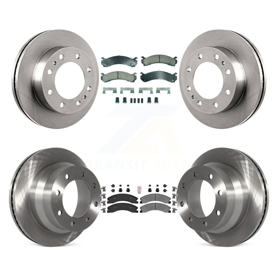 Front Ceramic Rear Semi-Metallic Pad Disc Brake Rotors Kit For Chevrolet Express 4500 GMC K8A-107311