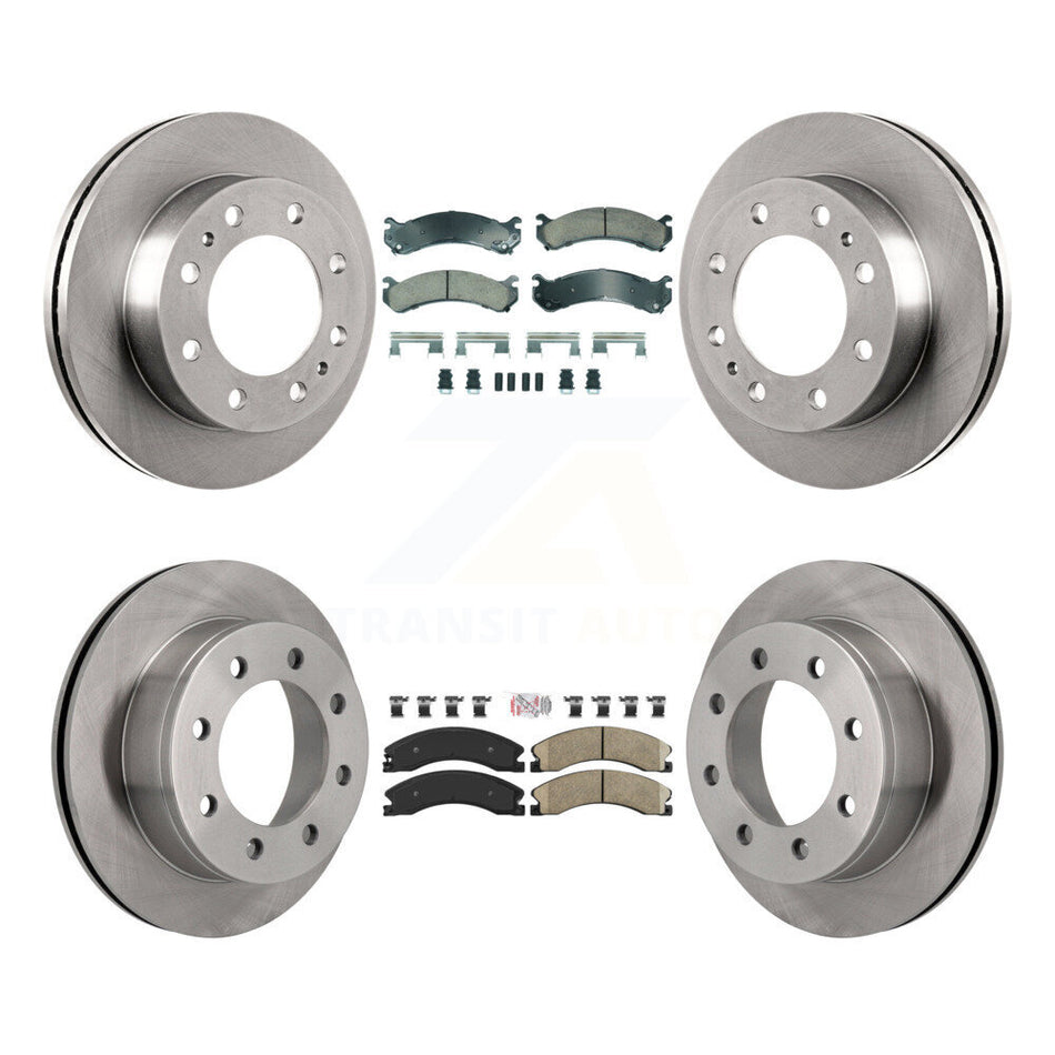 Front Rear Ceramic Pad & Brake Rotors Kit For Chevrolet Express 4500 3.20" Overall Height K8A-107313