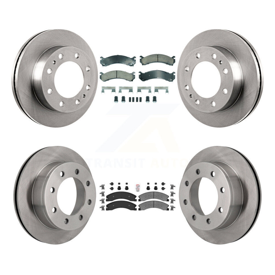 Front Ceramic Rear Semi-Metallic Pad And Disc Brake Rotors Kit For Chevrolet Express 4500 K8A-107314