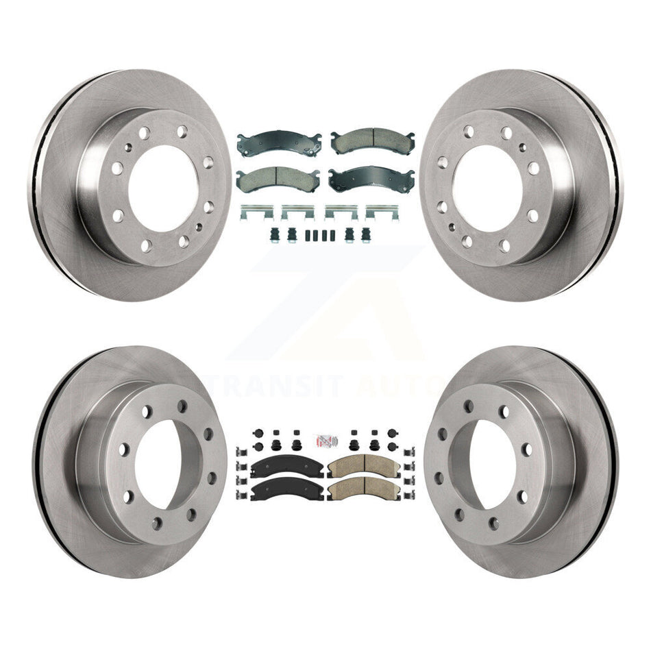 Front Rear Ceramic Pad & Brake Rotors Kit For Chevrolet Express 4500 3.20" Overall Height K8A-107315