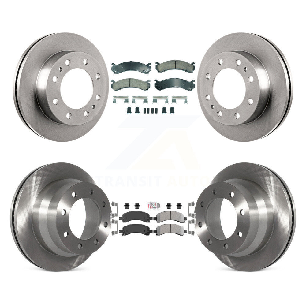 Front Ceramic Rear Semi-Metallic Pad And Disc Brake Rotors Kit For Chevrolet Express 4500 K8A-107317