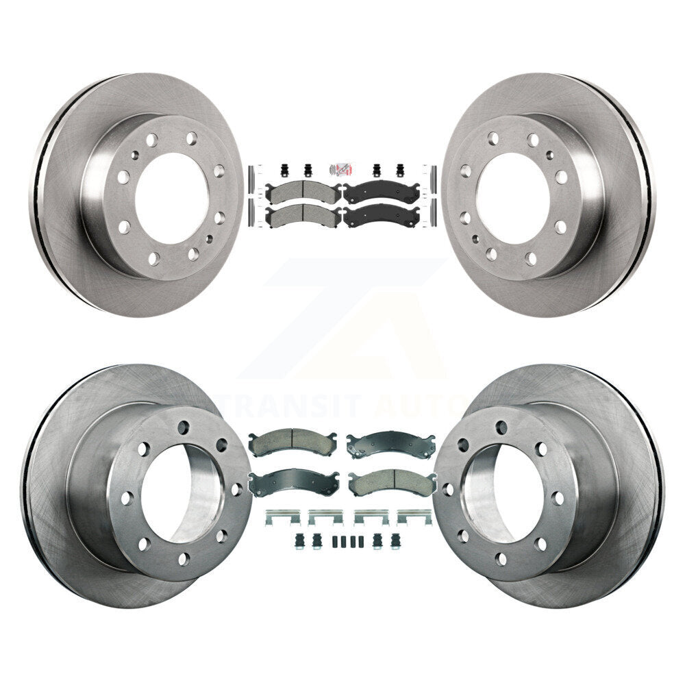 Front Semi-Metallic Rear Ceramic Pad Brake Rotors Kit For Chevrolet GMC Silverado 3500 HD K8A-107318