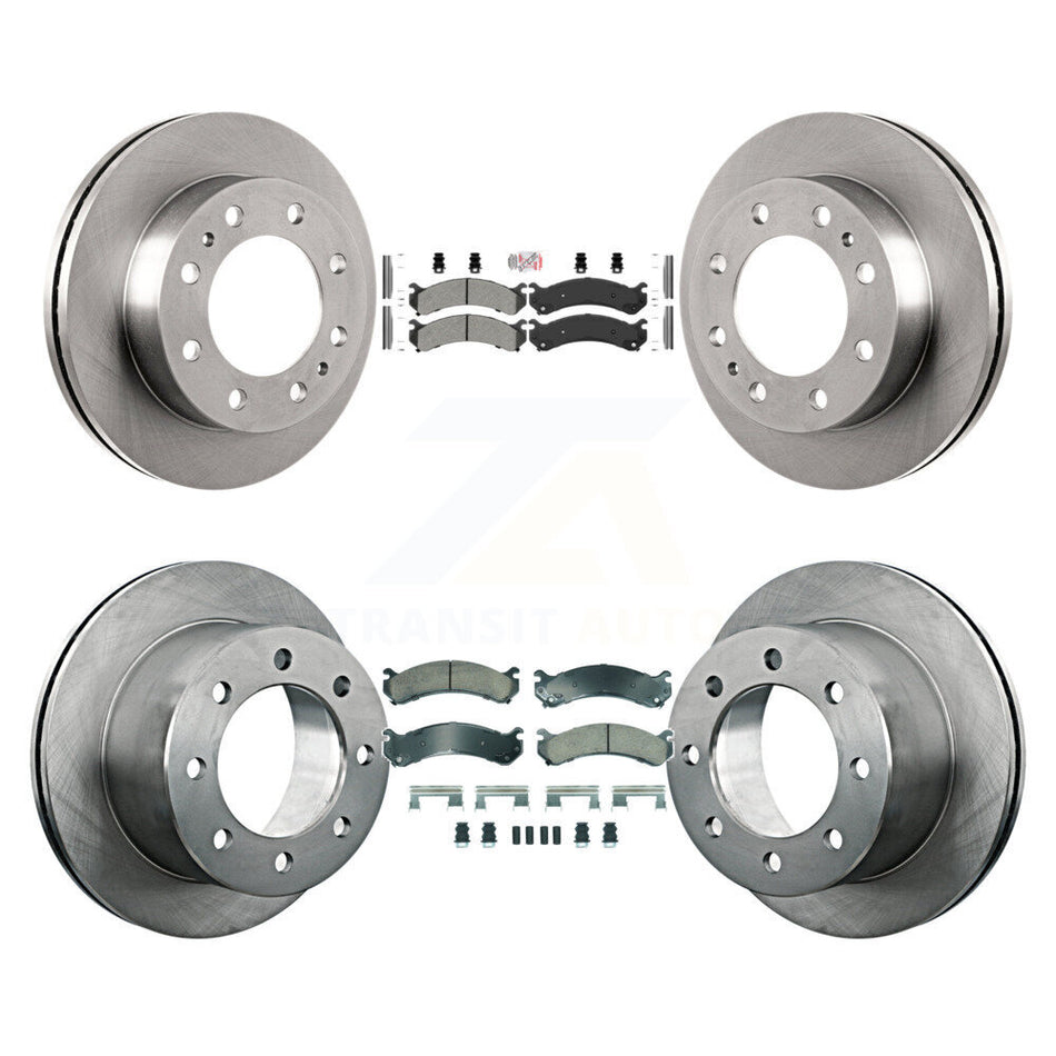 Front Semi-Metallic Rear Ceramic Pad Brake Rotors Kit For Chevrolet GMC Silverado 3500 HD K8A-107318