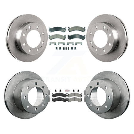 Front Ceramic Rear Semi-Metallic Pad Brake Rotors Kit For Chevrolet GMC Silverado 3500 HD K8A-107320