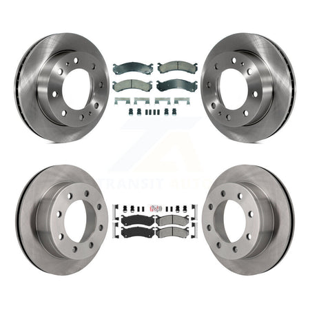 Front Ceramic Rear Semi-Metallic Pad Brake Rotors Kit For Chevrolet GMC Sierra 2500 HD XL K8A-107324