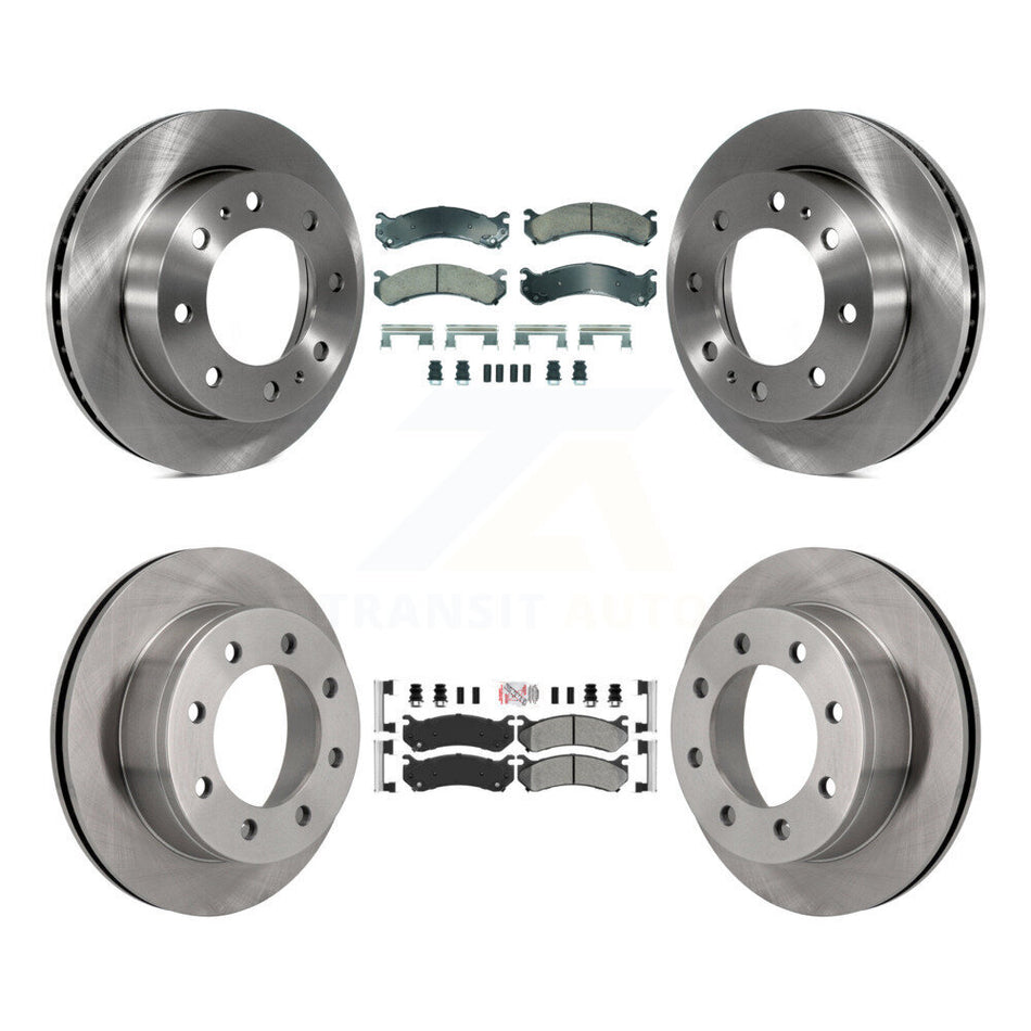 Front Ceramic Rear Semi-Metallic Pad Brake Rotors Kit For Chevrolet GMC Sierra 2500 HD XL K8A-107324