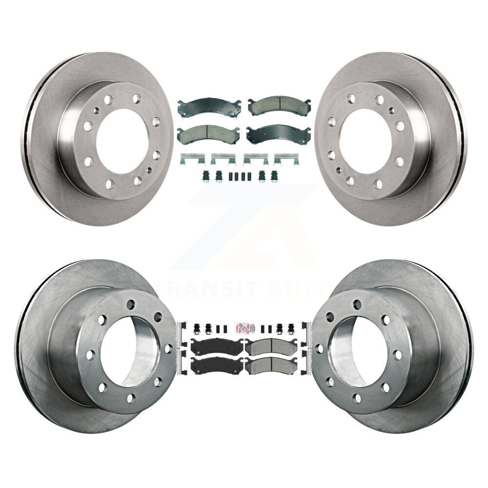 Front Ceramic Rear Semi-Metallic Pad And Disc Brake Rotor Kit For GMC Sierra 3500 Classic K8A-107326