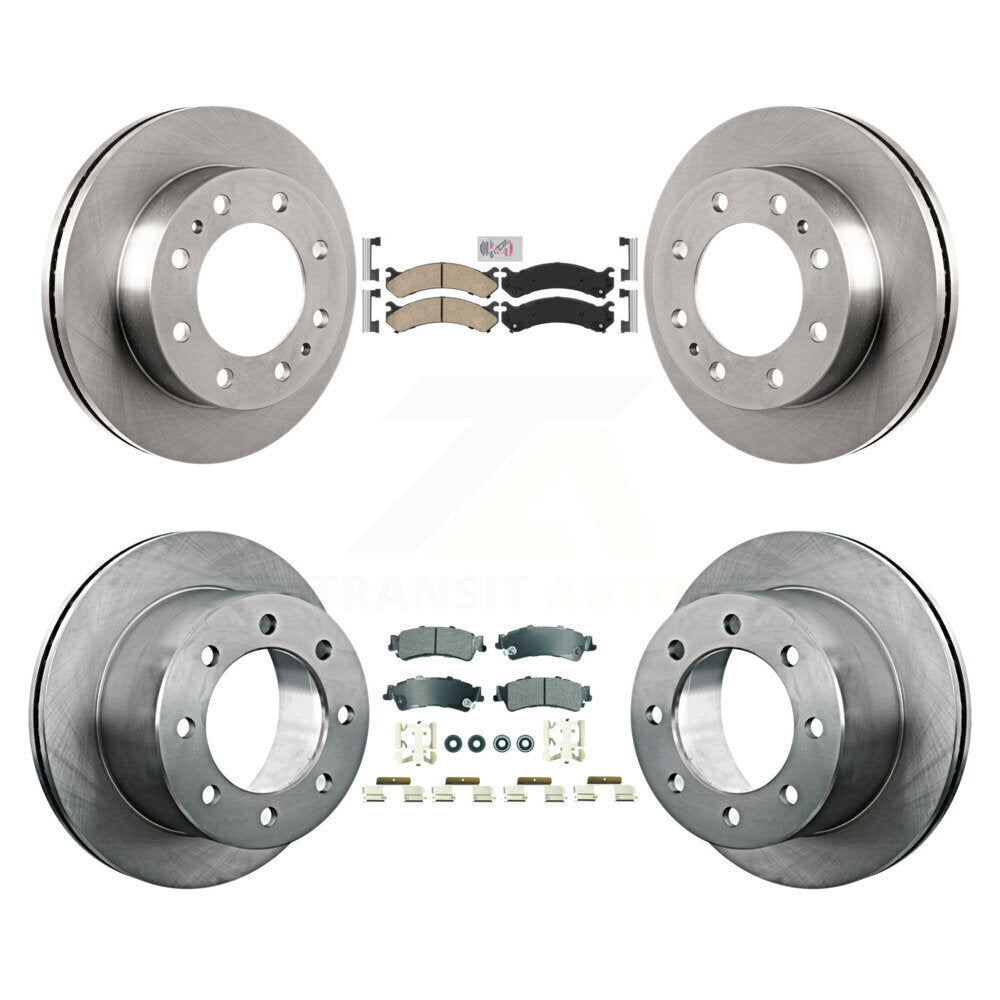 Front Ceramic Rear Semi-Metallic Pads And Disc Brake Rotors Kit For 2001 GMC Sierra 3500 K8A-107328