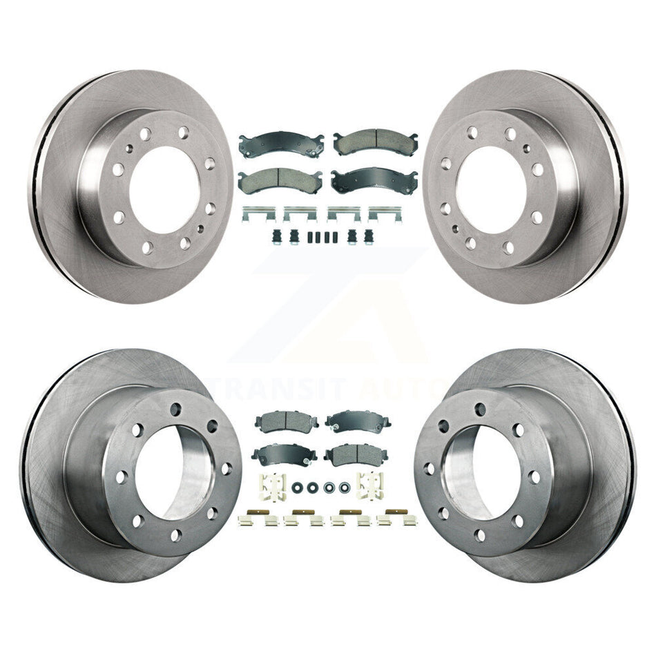 Front Ceramic Rear Semi-Metallic Pads And Disc Brake Rotors Kit For 2001 GMC Sierra 3500 K8A-107330